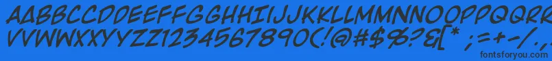 RooftopRunItalic Font – Black Fonts on Blue Background