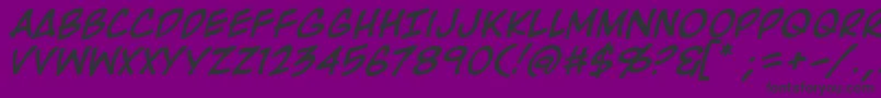 RooftopRunItalic Font – Black Fonts on Purple Background