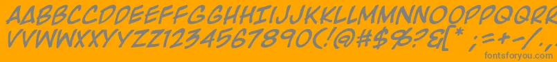 RooftopRunItalic-Schriftart – Graue Schriften auf orangefarbenem Hintergrund