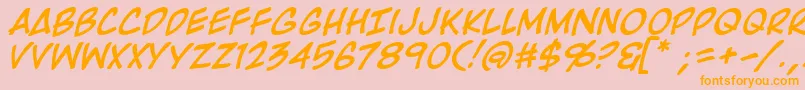 RooftopRunItalic Font – Orange Fonts on Pink Background