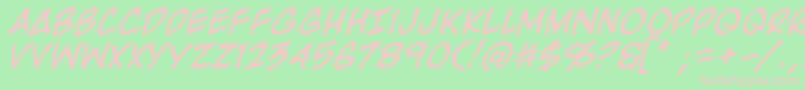 RooftopRunItalic Font – Pink Fonts on Green Background