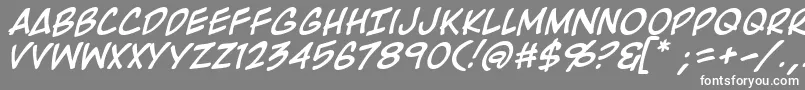 フォントRooftopRunItalic – 灰色の背景に白い文字