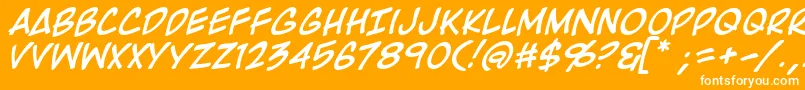 フォントRooftopRunItalic – オレンジの背景に白い文字