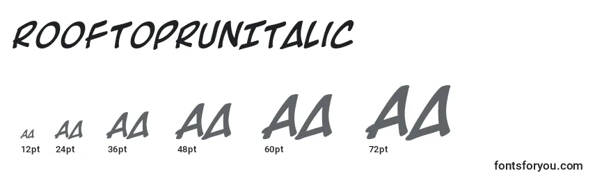 RooftopRunItalic Font Sizes