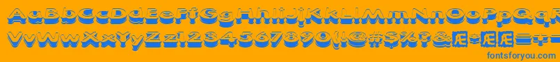 Xtrusion Font – Blue Fonts on Orange Background