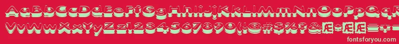 Xtrusion Font – Green Fonts on Red Background