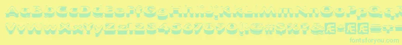 Więcej informacji o czcionce Xtrusion Czcionka Xtrusion – zielone czcionki na żółtym tle