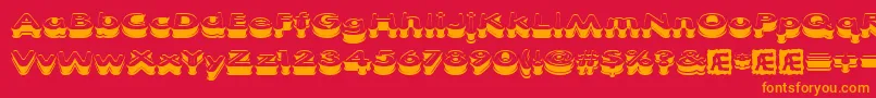 Xtrusion Font – Orange Fonts on Red Background