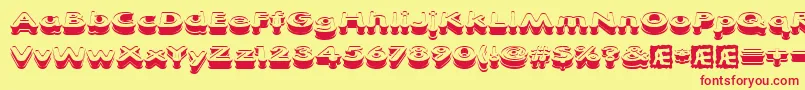 Xtrusion Font – Red Fonts on Yellow Background