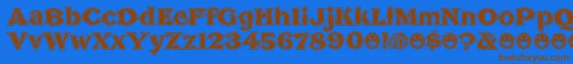 BrokenPosterTour Font – Brown Fonts on Blue Background