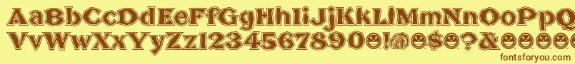 BrokenPosterTour Font – Brown Fonts on Yellow Background