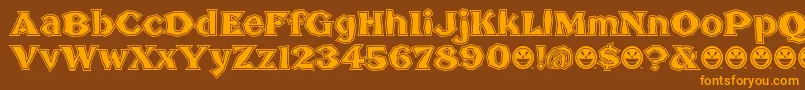 BrokenPosterTour Font – Orange Fonts on Brown Background