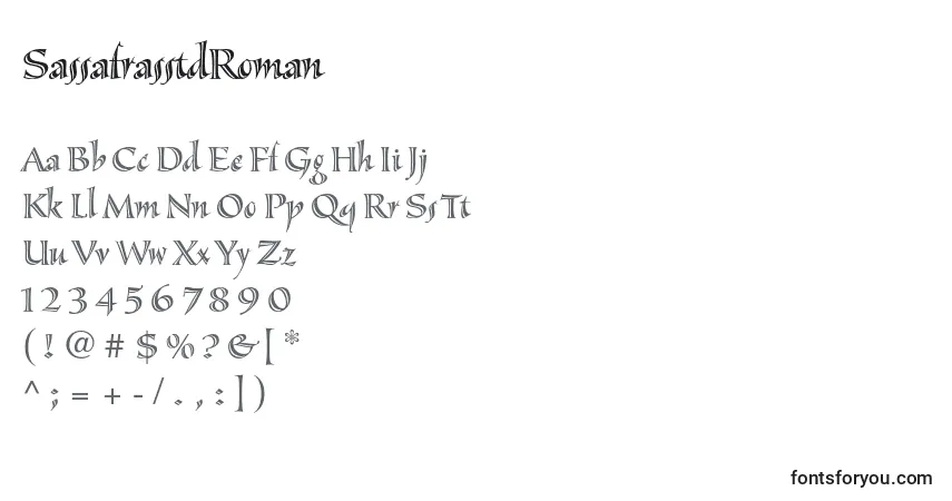 SassafrasstdRoman-fontti – aakkoset, numerot, erikoismerkit