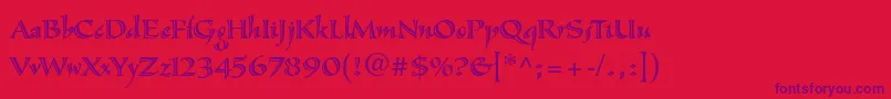 SassafrasstdRoman Font – Purple Fonts on Red Background