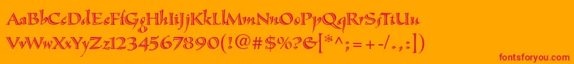 SassafrasstdRoman Font – Red Fonts on Orange Background