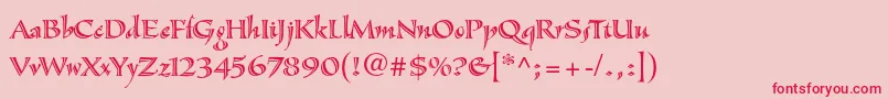 SassafrasstdRoman Font – Red Fonts on Pink Background