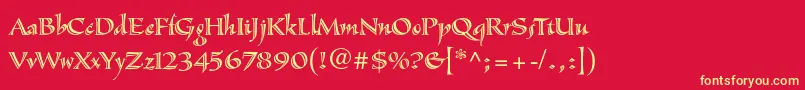 SassafrasstdRoman Font – Yellow Fonts on Red Background