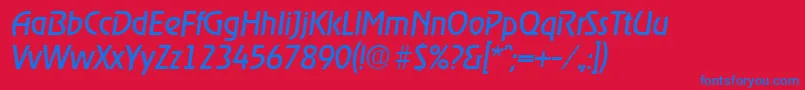 RagtimeRegularita Font – Blue Fonts on Red Background