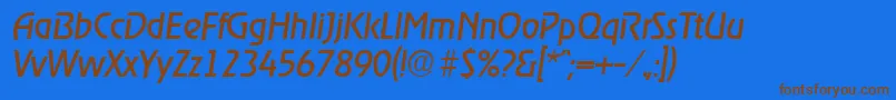 RagtimeRegularita Font – Brown Fonts on Blue Background