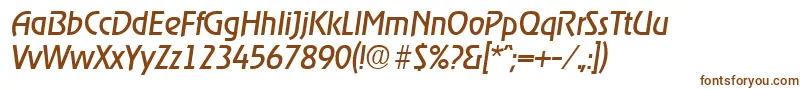 RagtimeRegularita-fontti – ruskeat fontit valkoisella taustalla