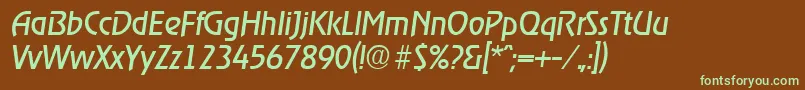RagtimeRegularita Font – Green Fonts on Brown Background