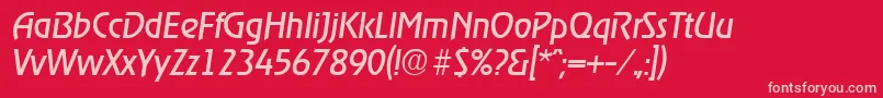 RagtimeRegularita Font – Pink Fonts on Red Background