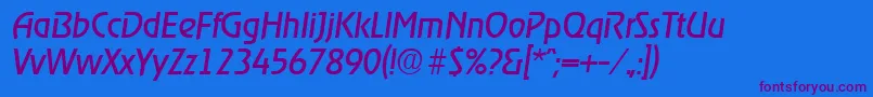 RagtimeRegularita Font – Purple Fonts on Blue Background
