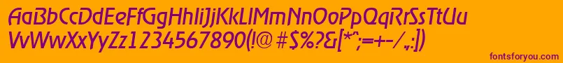 Шрифт RagtimeRegularita – фиолетовые шрифты на оранжевом фоне