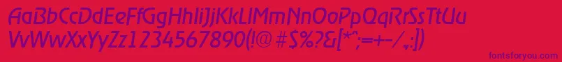 RagtimeRegularita Font – Purple Fonts on Red Background