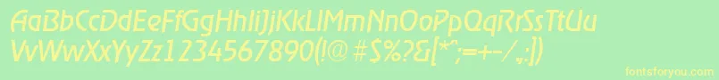 RagtimeRegularita Font – Yellow Fonts on Green Background