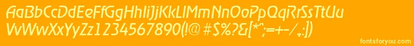 RagtimeRegularita Font – Yellow Fonts on Orange Background