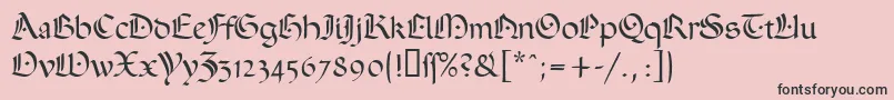 フォントOphelia – ピンクの背景に黒い文字