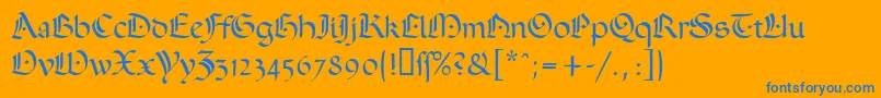 Ophelia Font – Blue Fonts on Orange Background