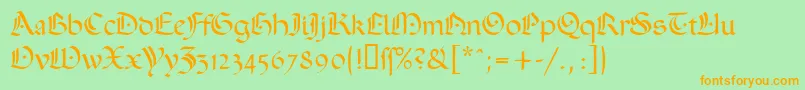 Ophelia Font – Orange Fonts on Green Background