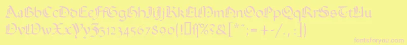 Ophelia Font – Pink Fonts on Yellow Background