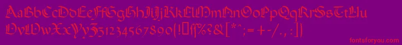 Ophelia Font – Red Fonts on Purple Background