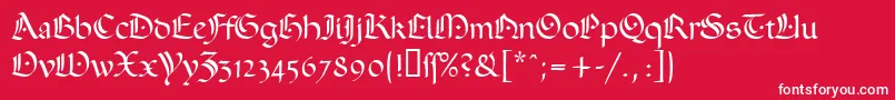 フォントOphelia – 赤い背景に白い文字