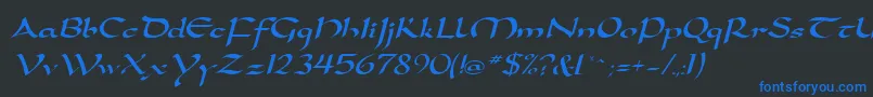 SamovarSsiItalic Font – Blue Fonts on Black Background