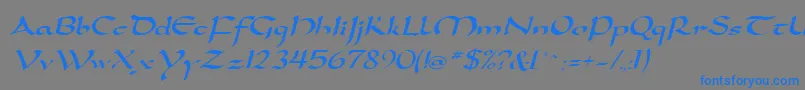 SamovarSsiItalic Font – Blue Fonts on Gray Background