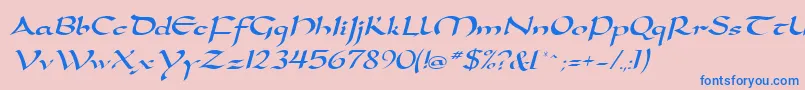 SamovarSsiItalic Font – Blue Fonts on Pink Background