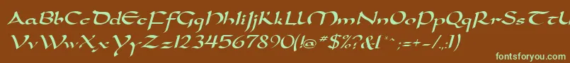 SamovarSsiItalic Font – Green Fonts on Brown Background