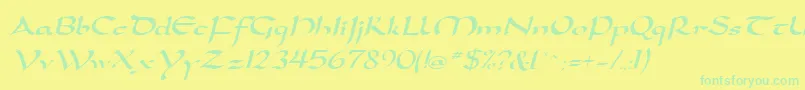 SamovarSsiItalic Font – Green Fonts on Yellow Background