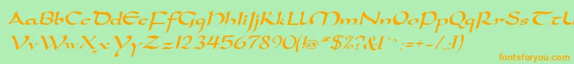 SamovarSsiItalic Font – Orange Fonts on Green Background