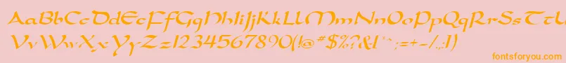 SamovarSsiItalic Font – Orange Fonts on Pink Background