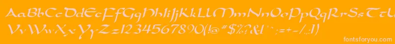 More about SamovarSsiItalic Font SamovarSsiItalic Font – Pink Fonts on Orange Background