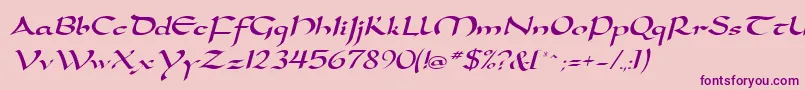 SamovarSsiItalic Font – Purple Fonts on Pink Background