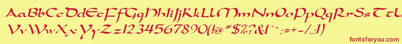 SamovarSsiItalic Font – Red Fonts on Yellow Background