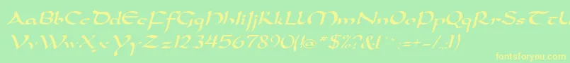 SamovarSsiItalic Font – Yellow Fonts on Green Background