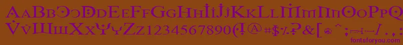 FireOfYsgardWide Font – Purple Fonts on Brown Background