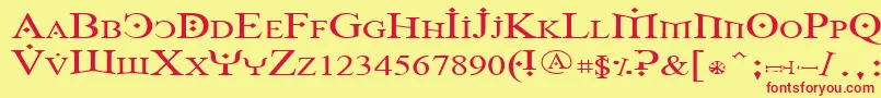 FireOfYsgardWide Font – Red Fonts on Yellow Background